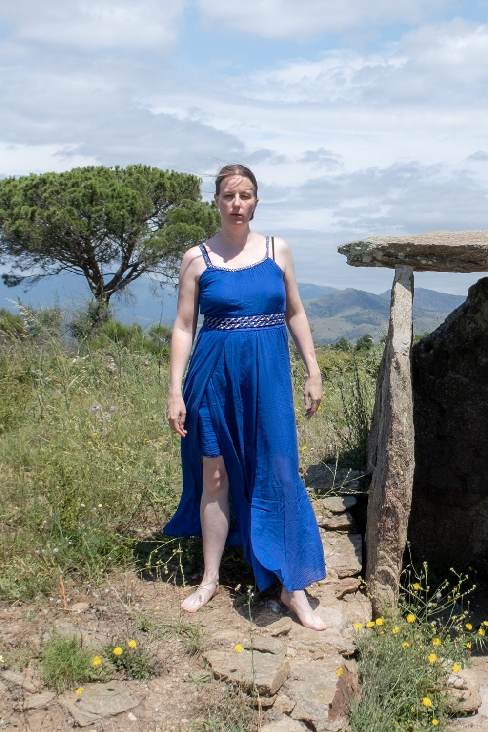 Goddess dress Thetis, royal blue