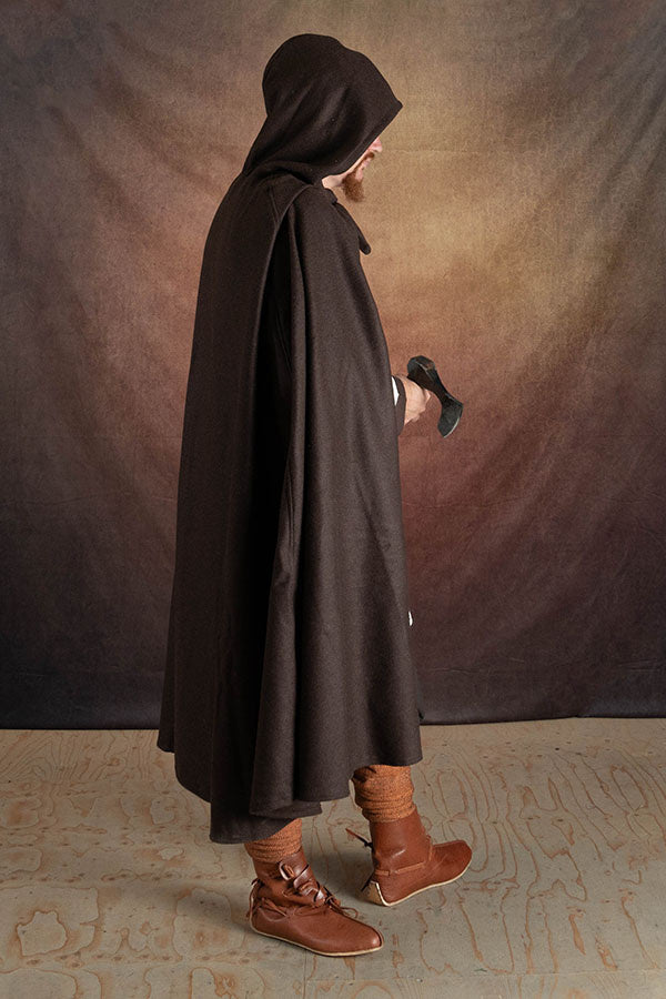 Medeltida mantel Karen, ullblandning, brun