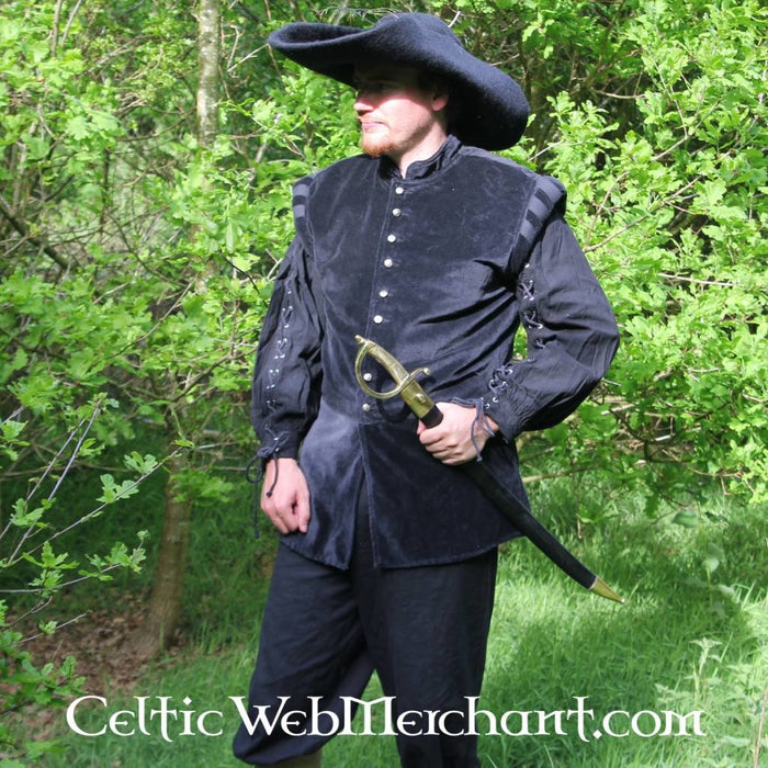 17th century hat Randell, black, wool felt