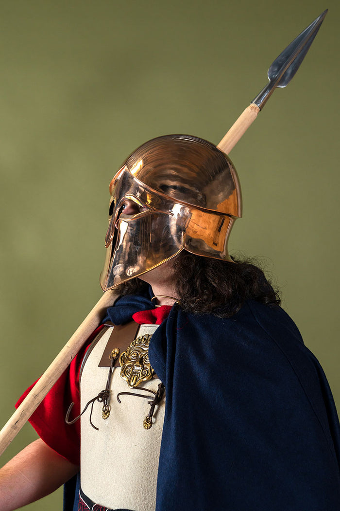 Manto medieval Karen, mezcla de lana, azul