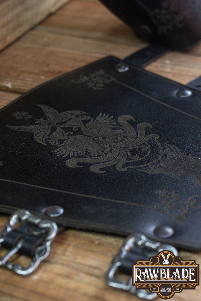 Swan bracers, läder underarmsskydd