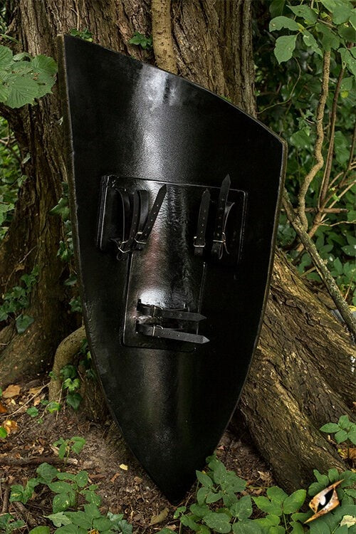 Scudo elfico LARP rosso-bianco, 120 x 55 cm