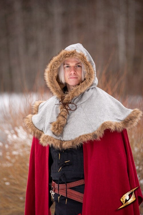 Chaperon Geralt, gris, mélange de laine