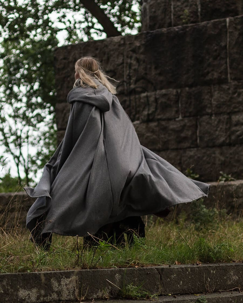 Capa Harun, mezcla de lana, gris