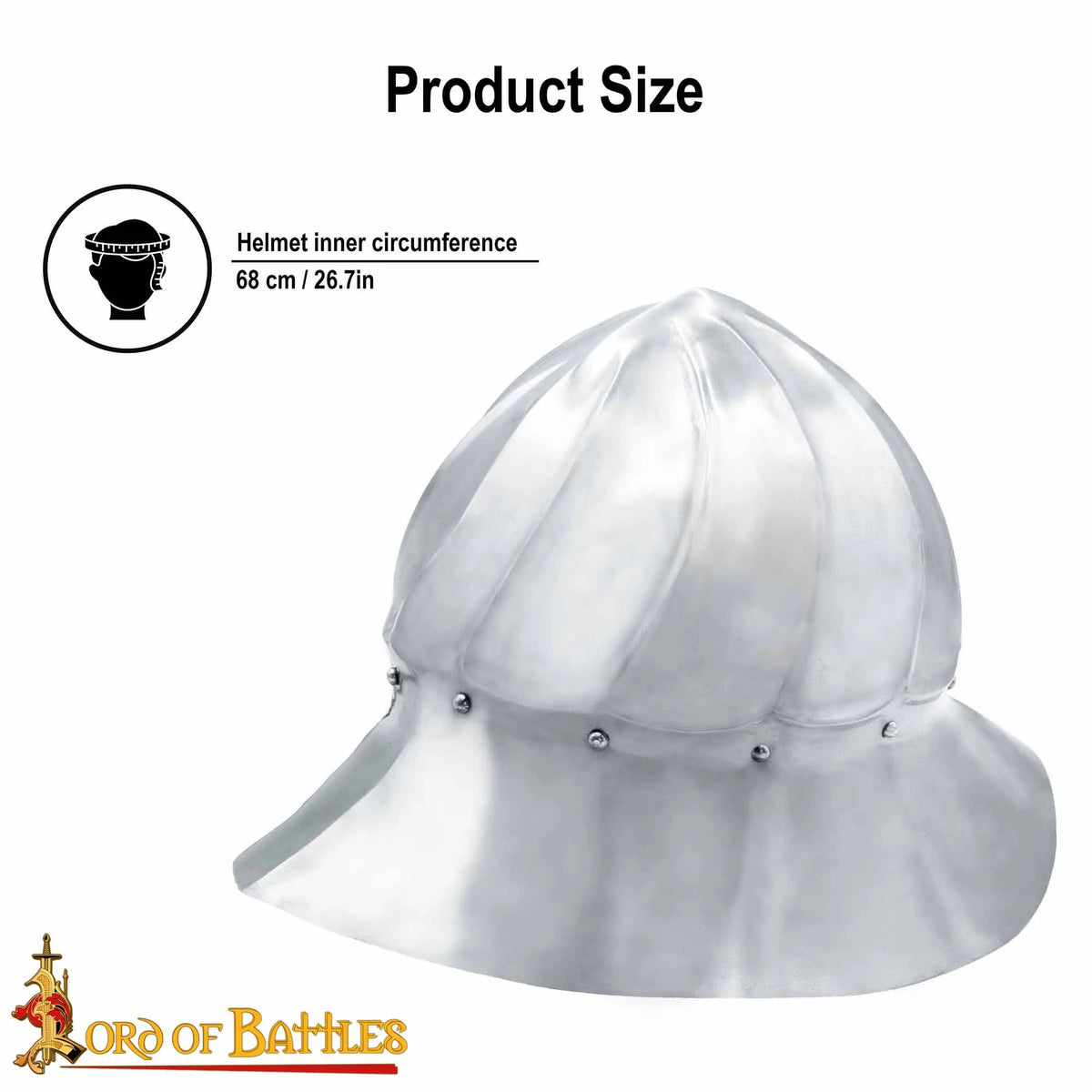 Chapel de fer bourguignonne du 15ème siècle, 1,6 mm