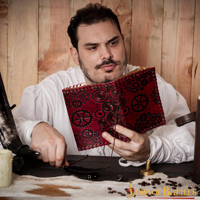 Lærbundet Steampunk, antikke sider