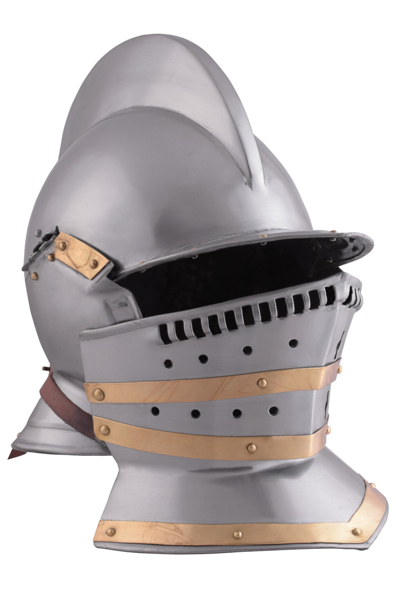 Burgonet Tudor con falling buffe, 1,3 mm