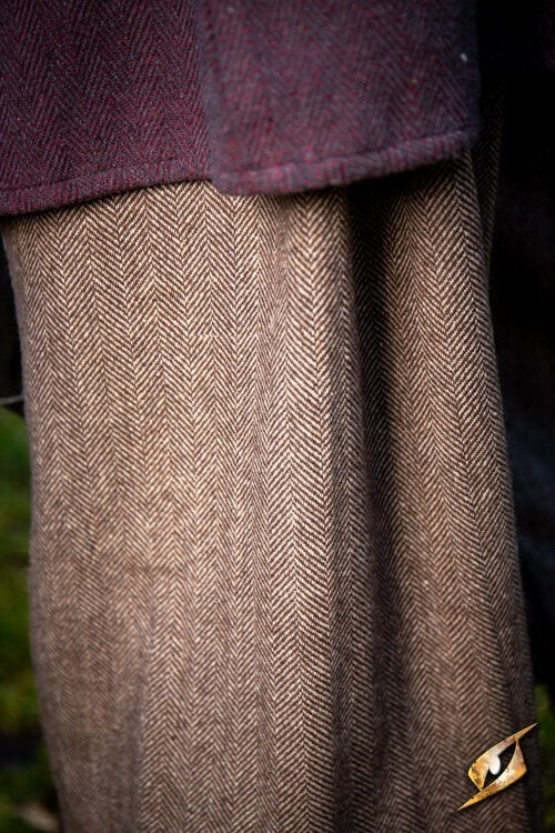 Rusvik trousers Ull, herringbone pattern, wool blend, light brown