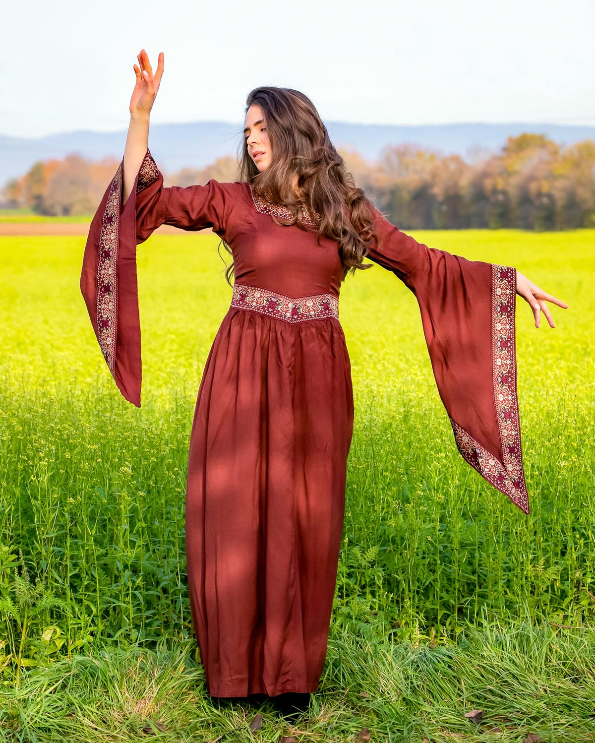 Middeleeuwse jurk Eleonora, rood