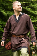 Medieval long-sleeved tunic brown