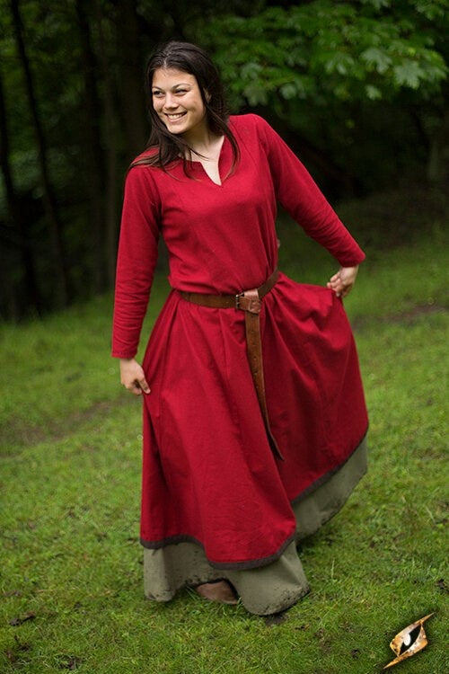 Medieval dress Anne, dark red/brown