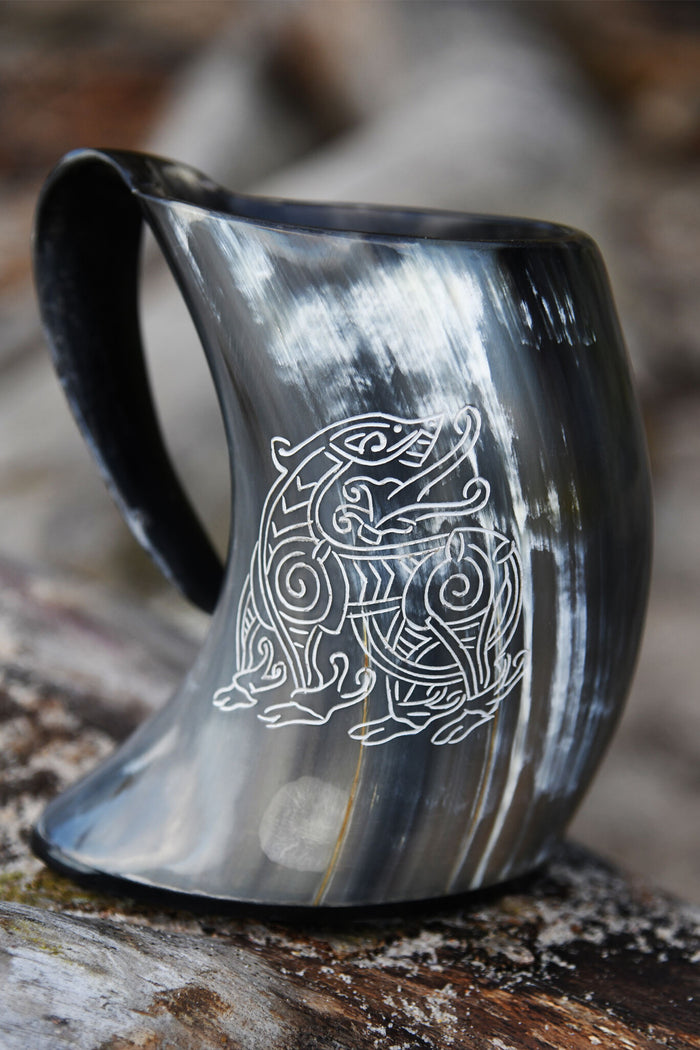 Horn cup, dragon, 650-1000 ml