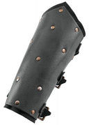 Leren bracers, onderarmbeschermers met klinknagels, zwart