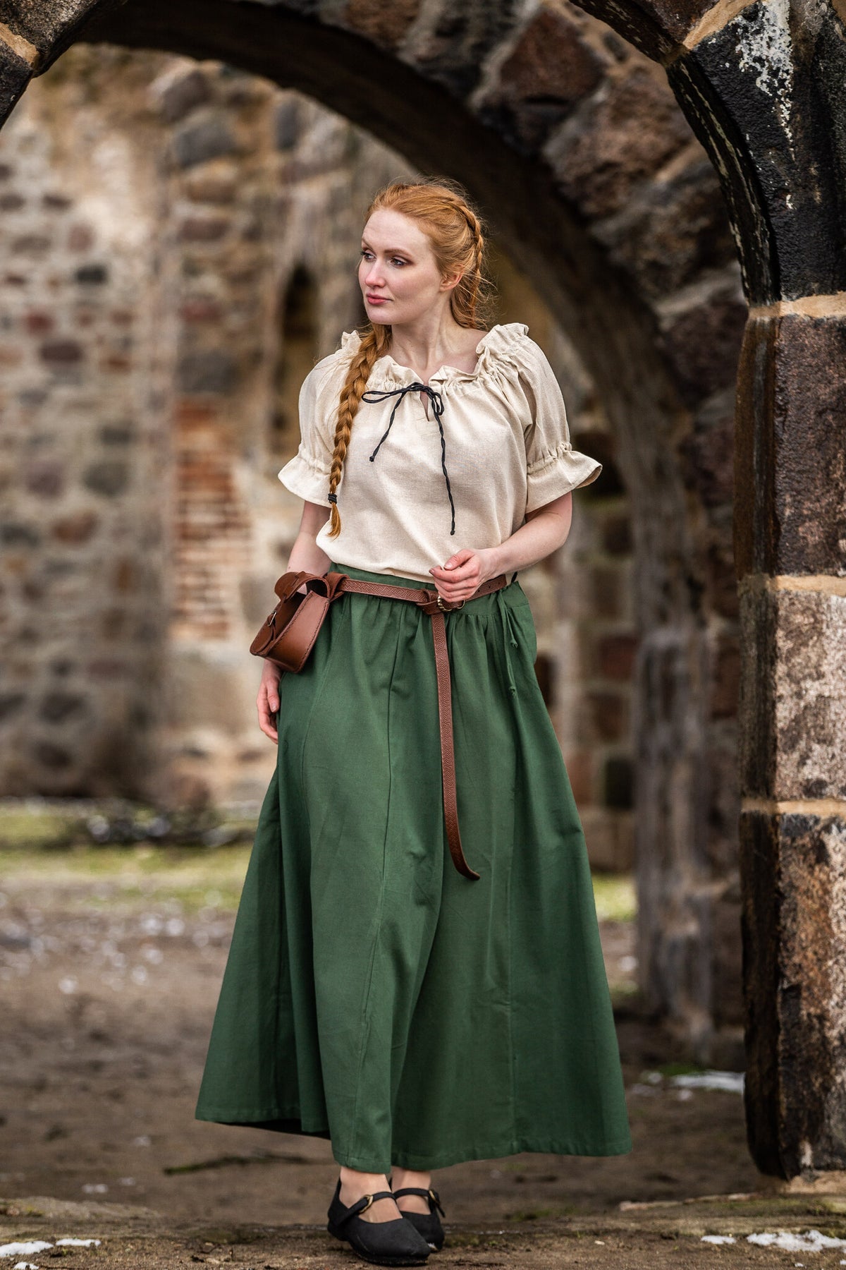 Medeltida kjol Konstanze, grön