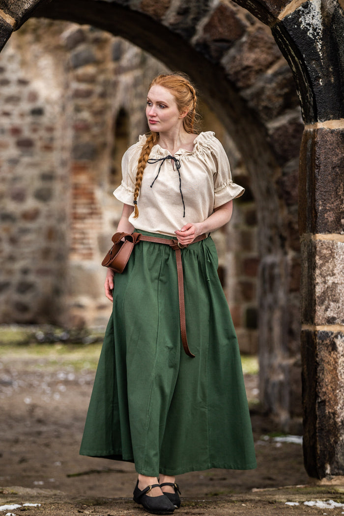 Medeltida kjol Konstanze, grön