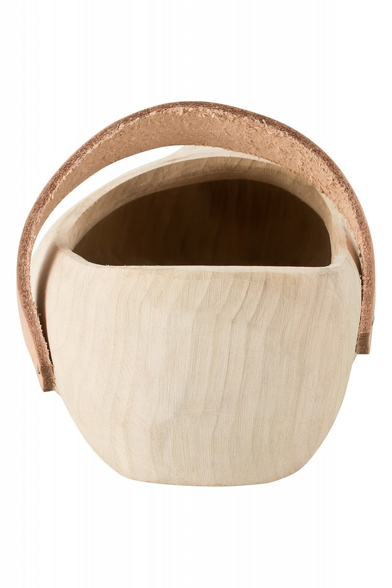 Drewniaki z paskiem skórzanym