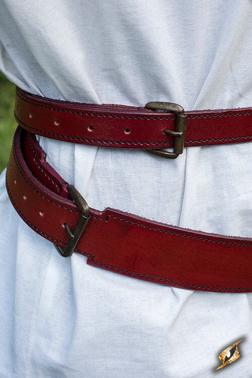 Two-part sword belt, red