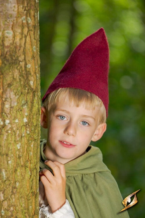 Czapka skrzata czerwona, mieszanka wełny