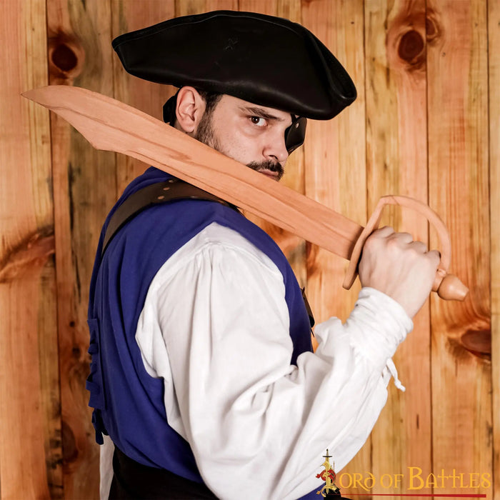 Sciabola da pirata in legno con guardia a staffa