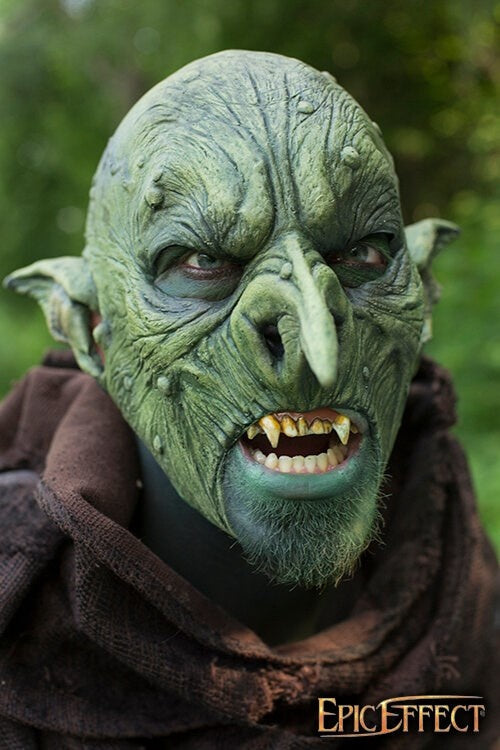 Jordmand-maske, grøn, LARP-maske