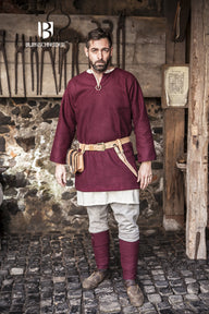 Vikingtunika Lodin, rød, ullblanding