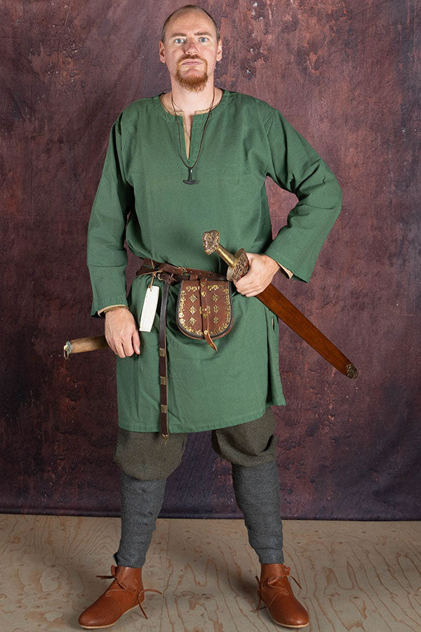 Tunika med autentisk fåll, grön