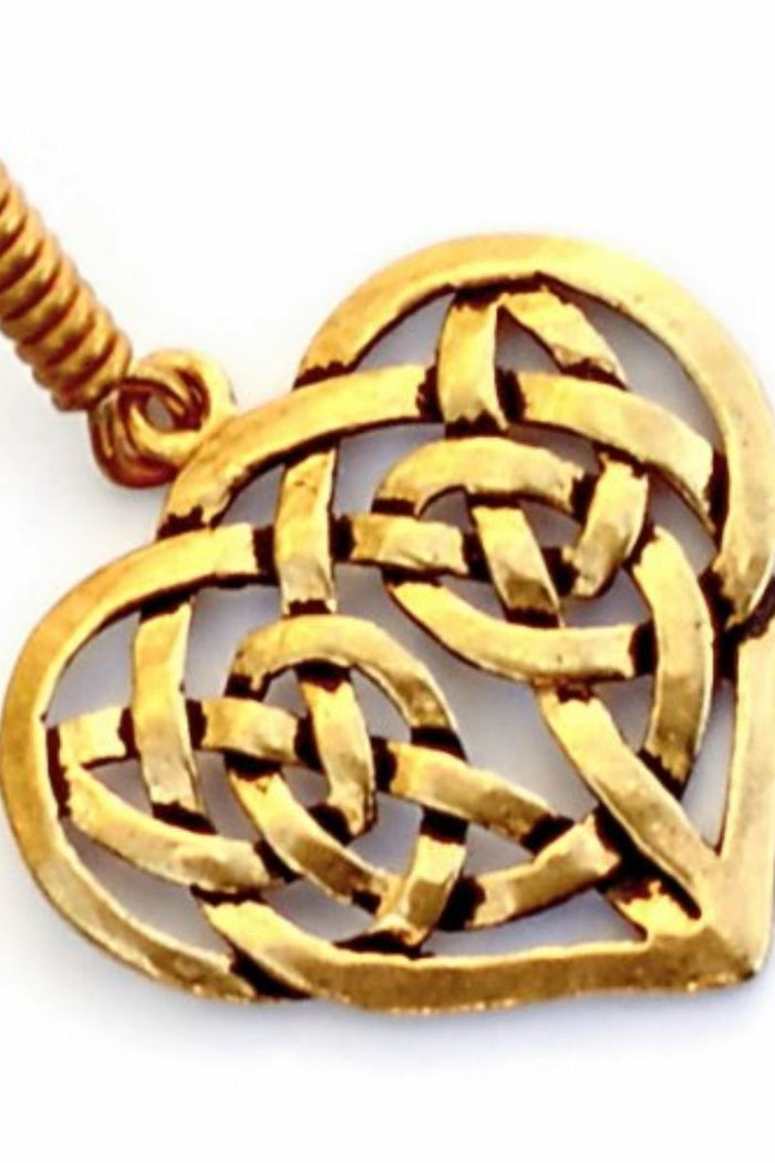 Örhängen med keltiskt hjärta, brons