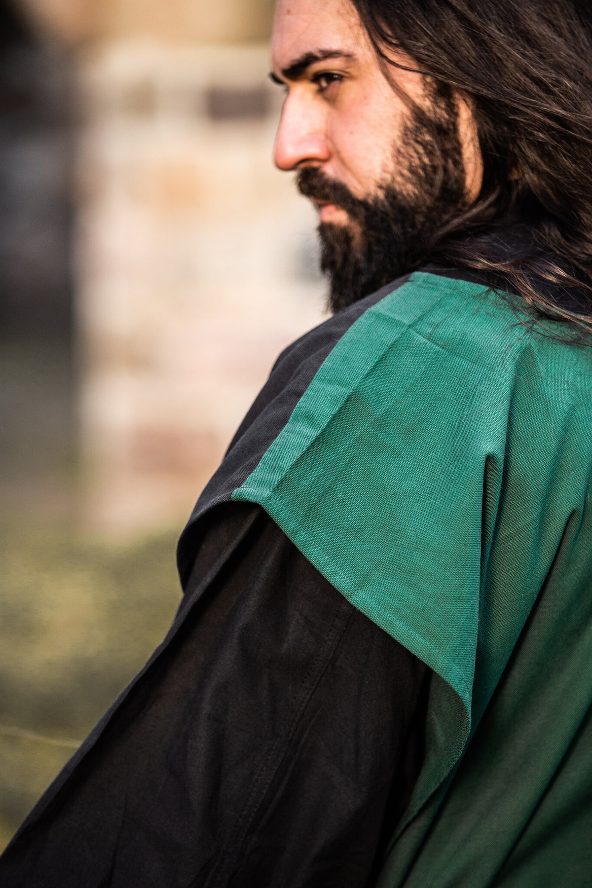 Surcot, à carreaux, noir–Vert