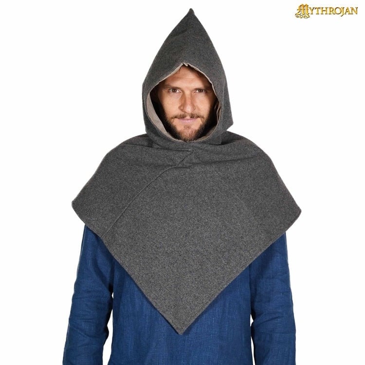 Capuchon viking de Skjoldehamn, laine et lin