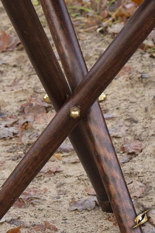 Wood-leather folding stool M