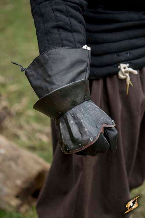 Half gauntlets, demi-gaunt, blackened, 1 mm