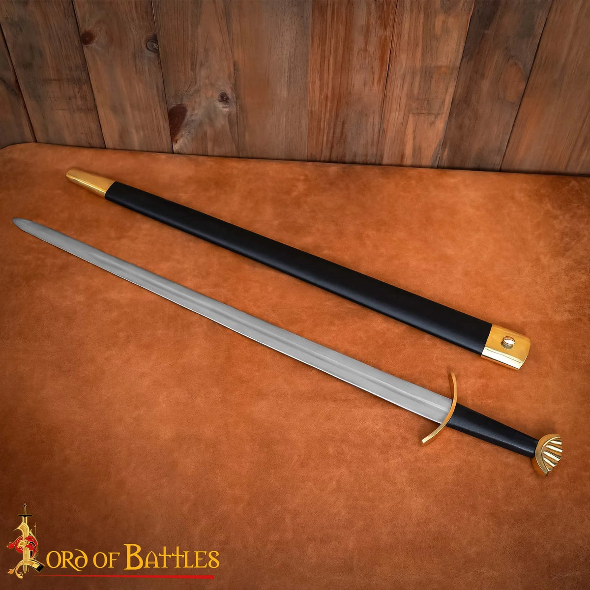 Épée viking Ubbe avec fourreau, semi-tranchante
