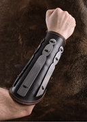 Aerdwulf-Armschiene aus Leder, Unterarmschutz, mit Metallstreifen