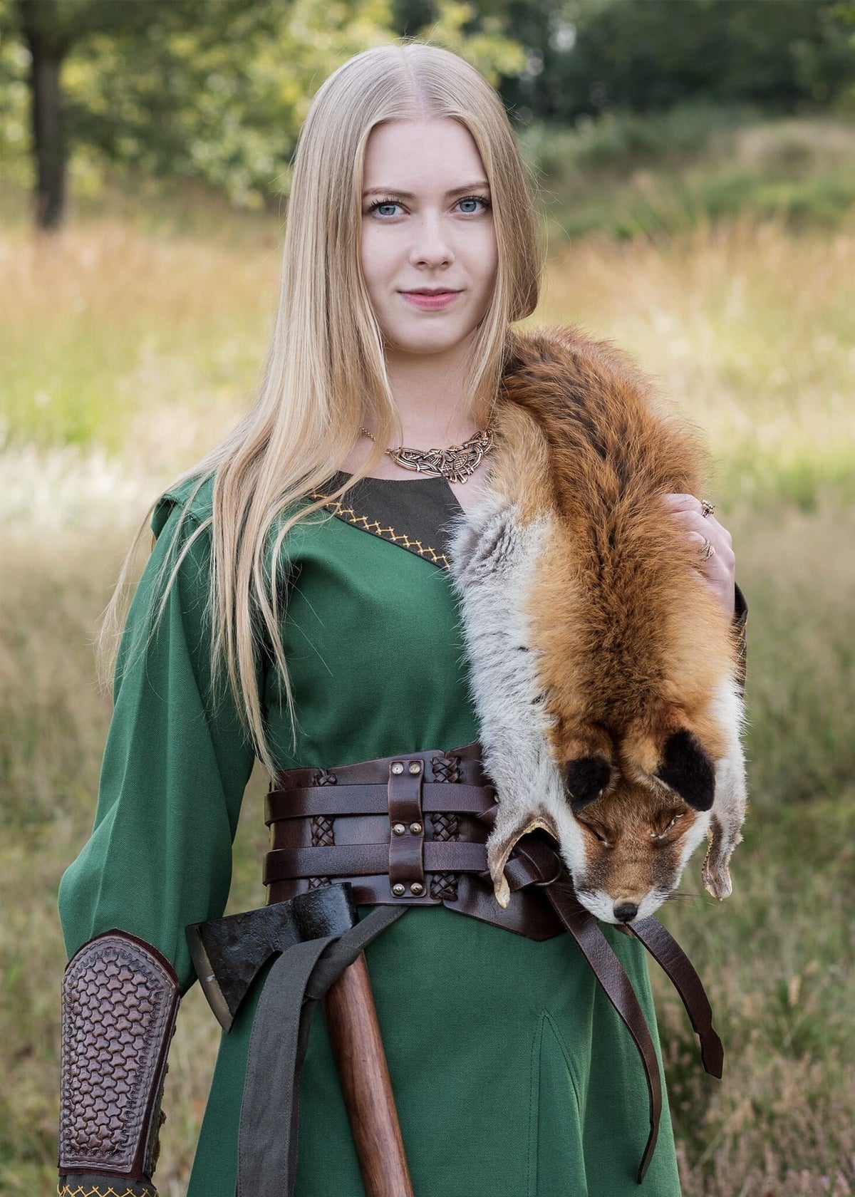 Viking dress Helga, green
