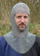 Camail en maille avec col triangulaire, galvanisé, 9 mm