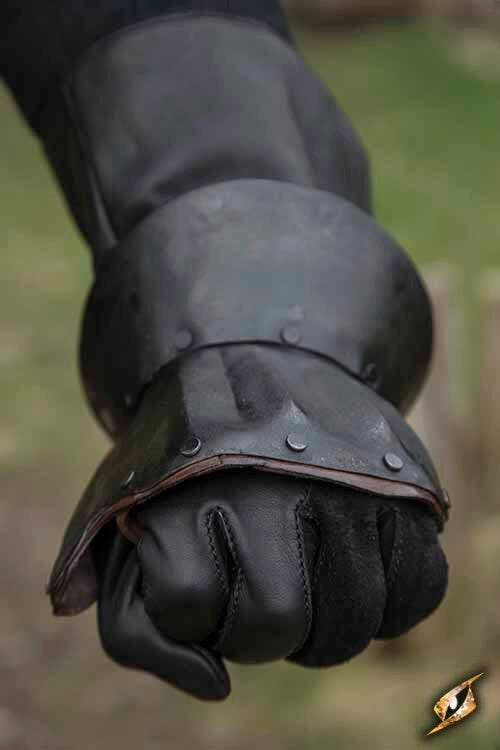 Half gauntlets, demi-gaunt, blackened, 1 mm