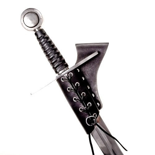 Portaespada de cuero con cordón, negro