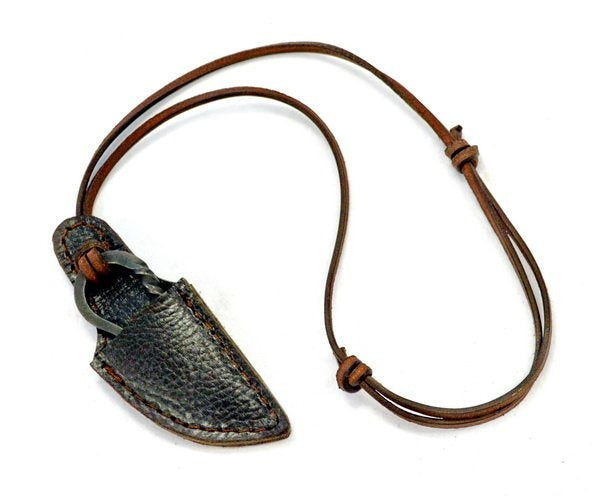 Viking neck knife carbon steel, semi-sharp