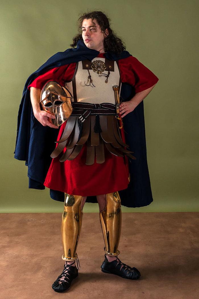 Manto medieval Karen, mezcla de lana, azul