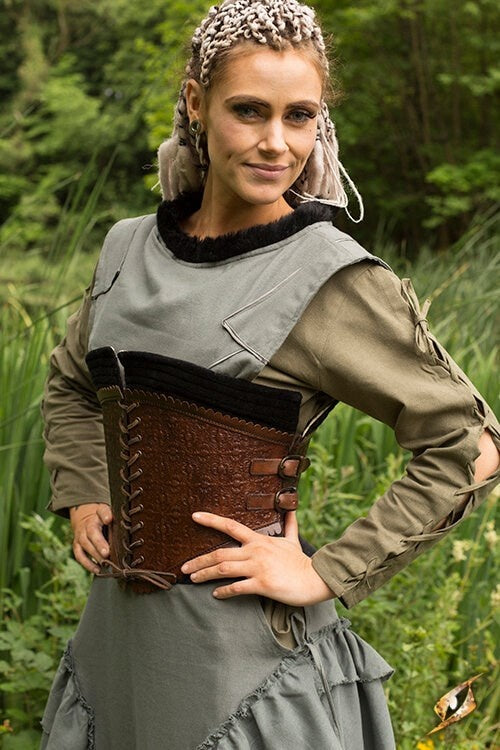 Corsetto in cuoio Margot, marrone