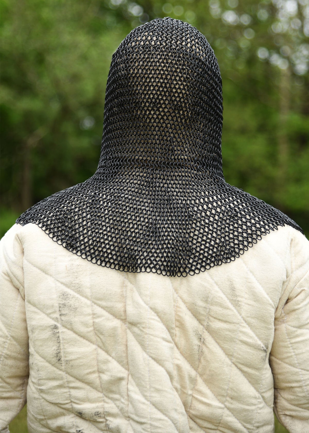 Ringbrynjehuva med fyrkantig ventail, bronserad, 8 mm