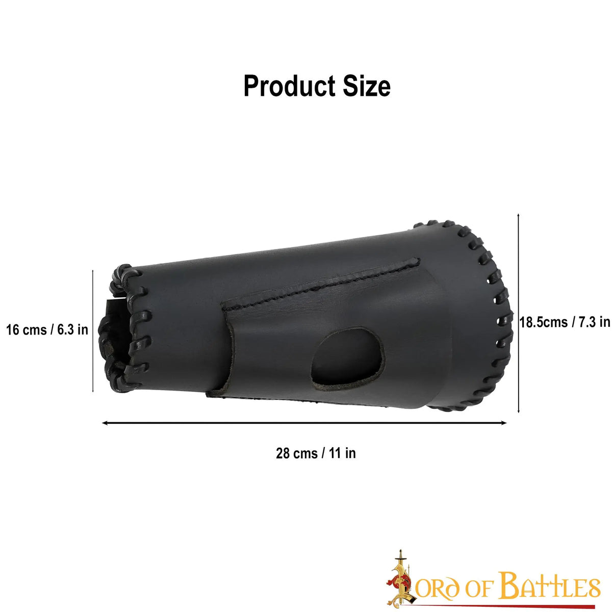 Bracciale in pelle con porta-coltello, nero