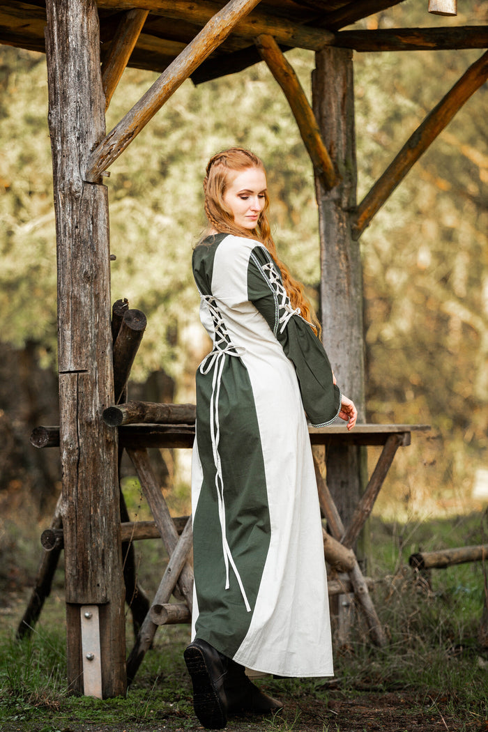 Middeleeuwse jurk Serena, groen
