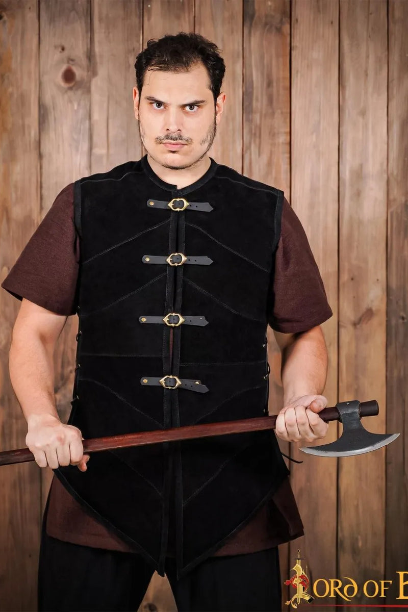 Lederjerkin Belon, schwarz