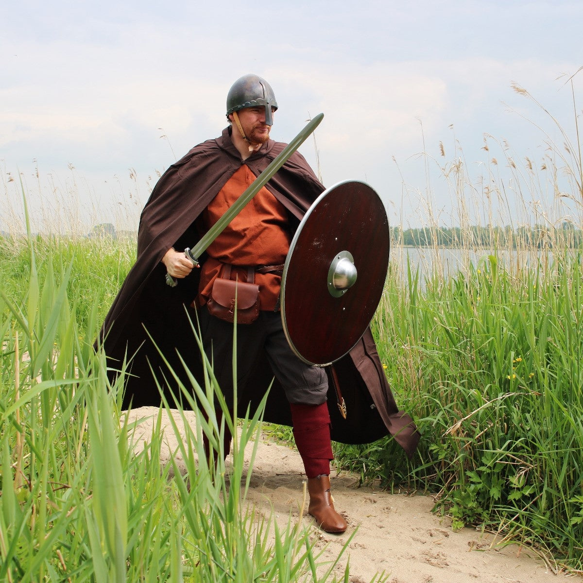 Bomullsmantel, mörkbrun