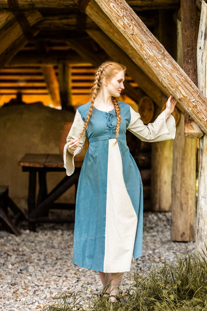 Dress Belle, light blue-cream