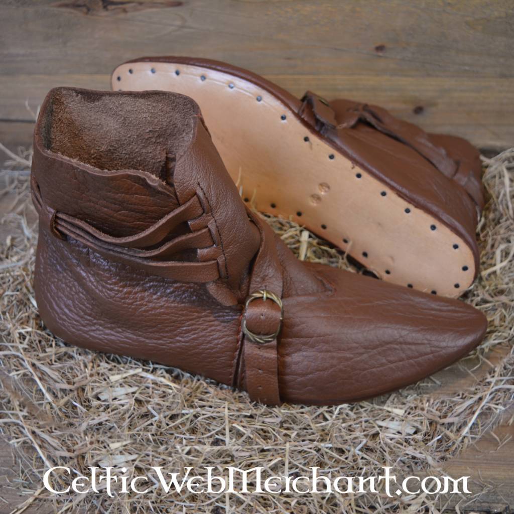 Skandinaviske ankelstøvler, 1300–1400, brun