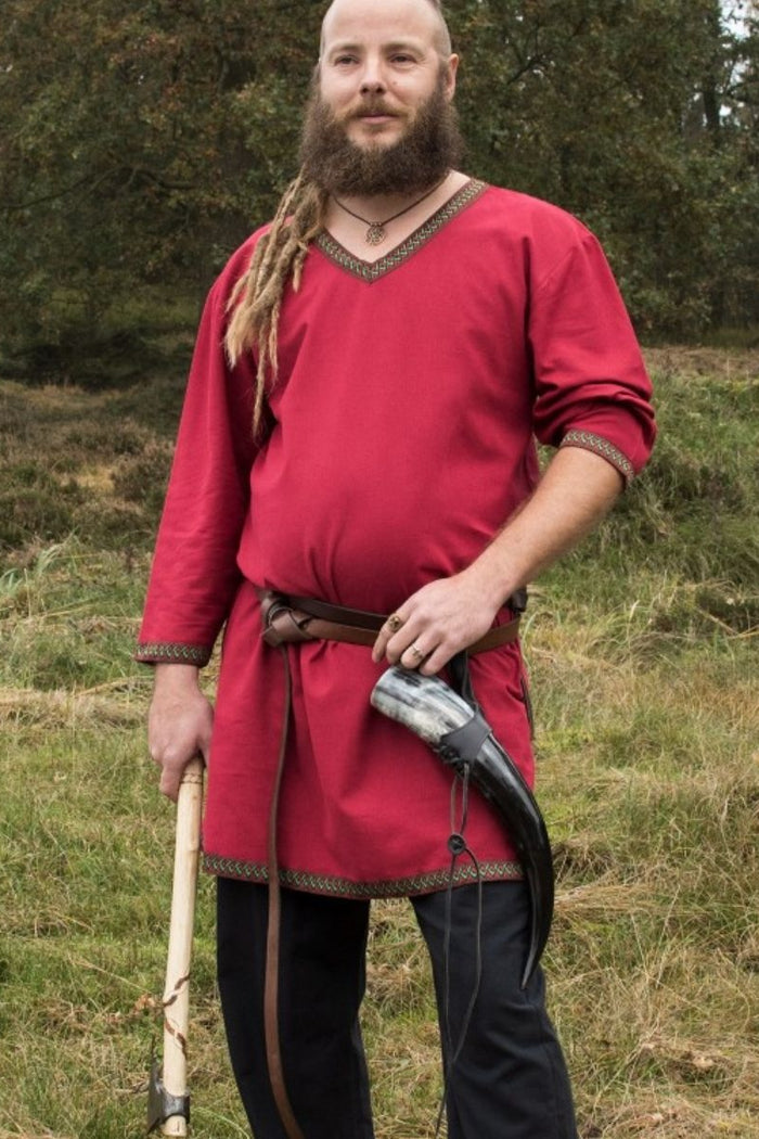Tunique viking, rouge foncé