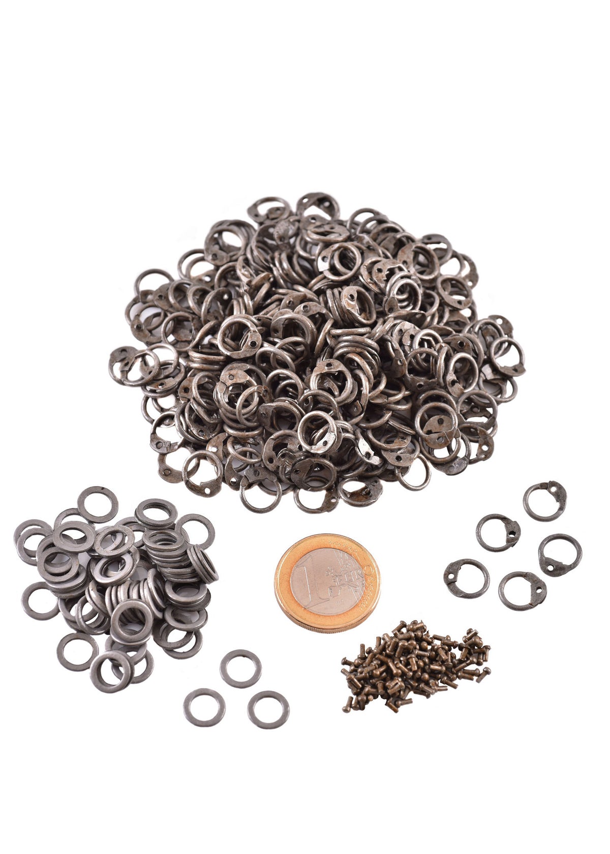 1 kg maliënringe, blandet, 6 mm