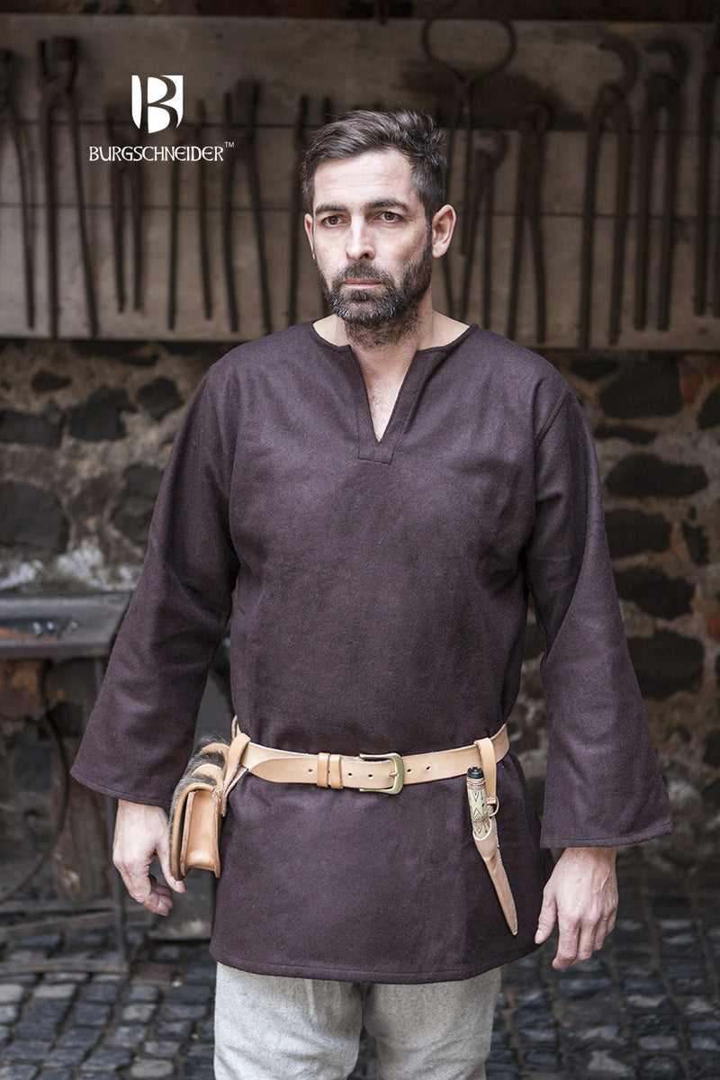 Túnica Lodin, marrón, mezcla de lana